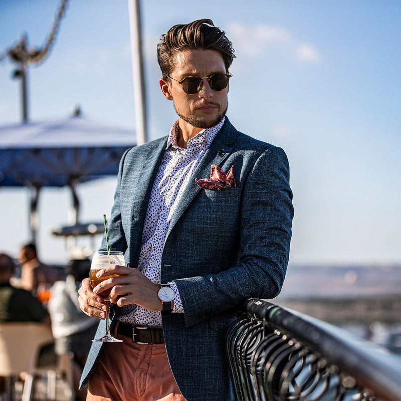 LANIFICIO F.LLI CERRUTI BLUE BASKETWEAVE JACKET