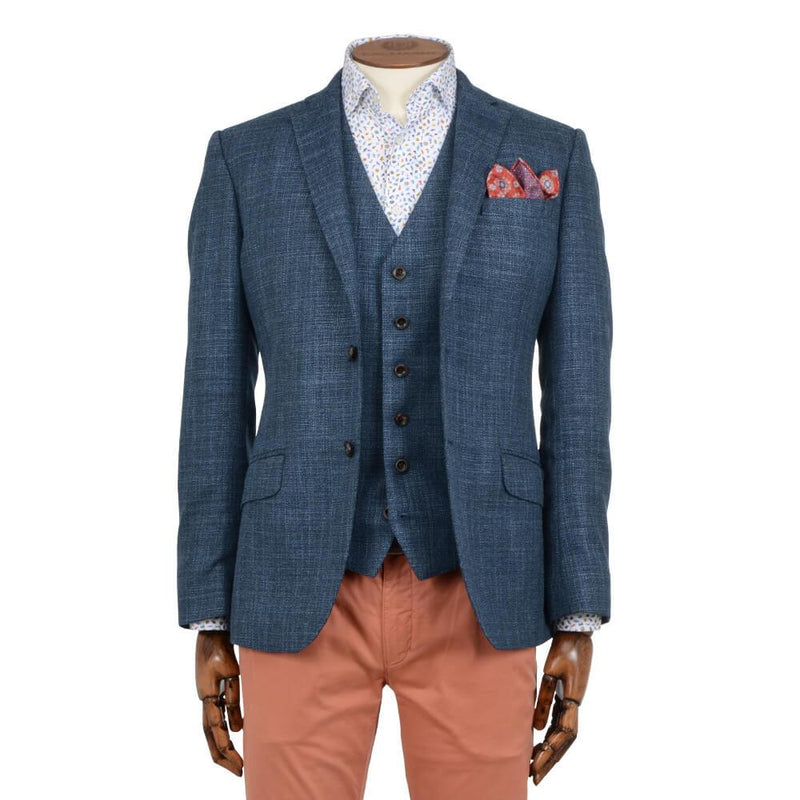 LANIFICIO F.LLI CERRUTI BLUE BASKETWEAVE JACKET