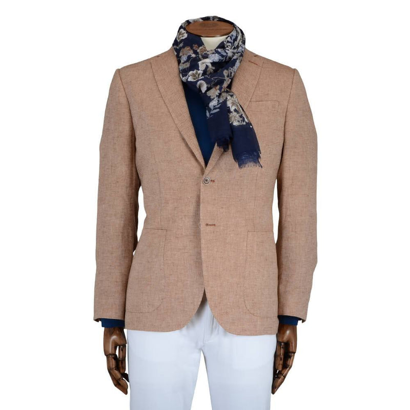 ORANGE DOGSTOOTH LINEN JACKET