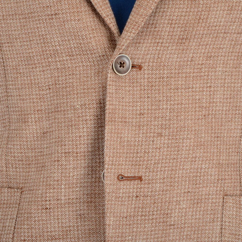 ORANGE DOGSTOOTH LINEN JACKET