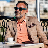 ORANGE DOGSTOOTH LINEN JACKET
