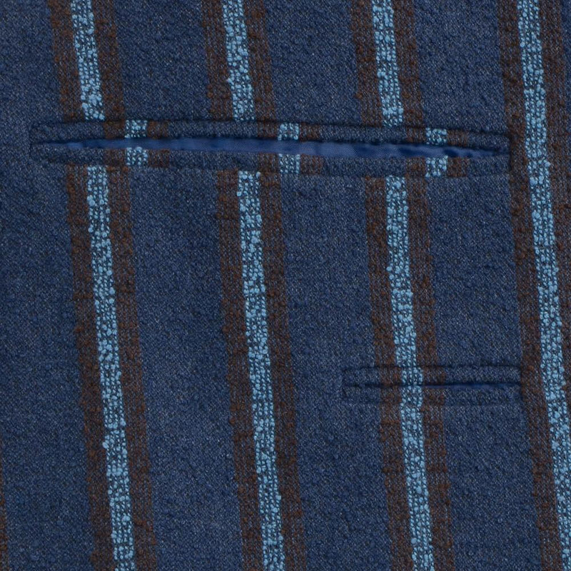 BLUE STRIPE BOUCLE JACKET