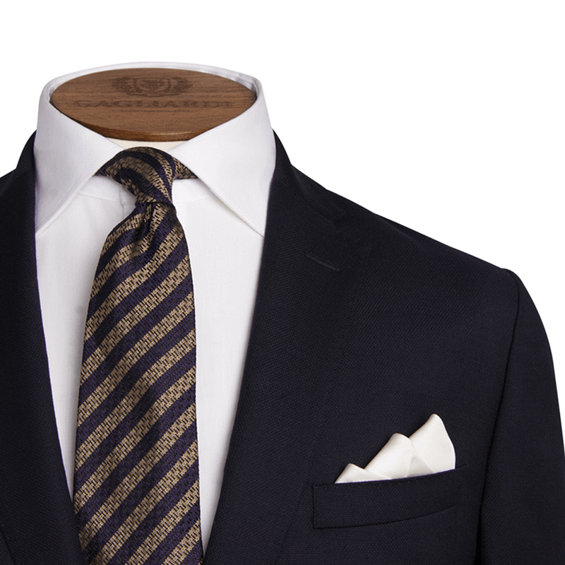 NAVY BASKETWEAVE BLAZER