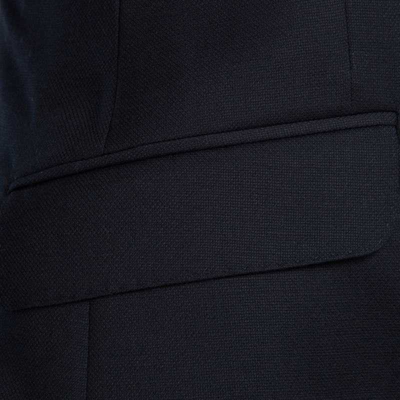 NAVY BASKETWEAVE BLAZER