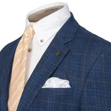 NAVY & BROWN CHECK JACKET