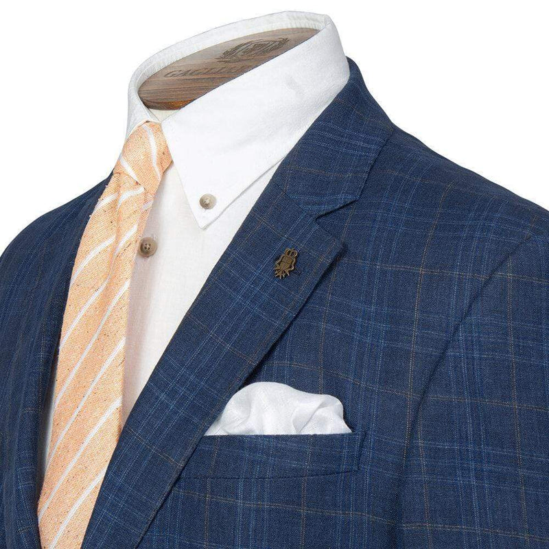 NAVY & BROWN CHECK JACKET