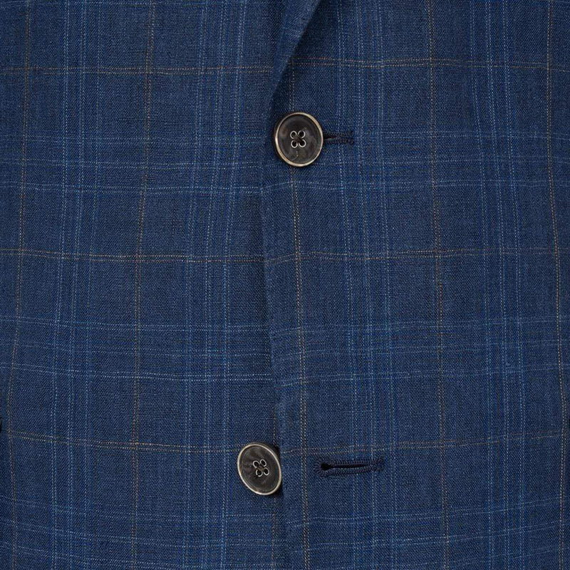 NAVY & BROWN CHECK JACKET