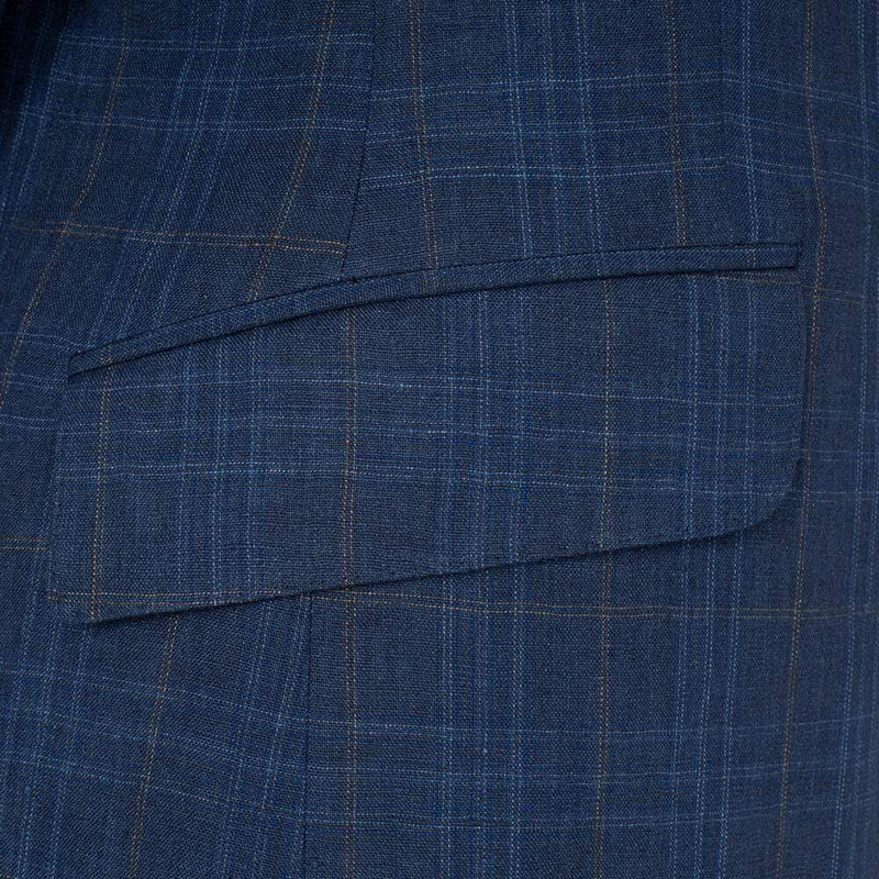 NAVY & BROWN CHECK JACKET