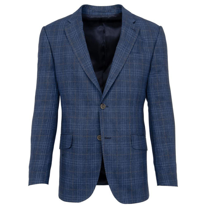 NAVY & BROWN CHECK JACKET