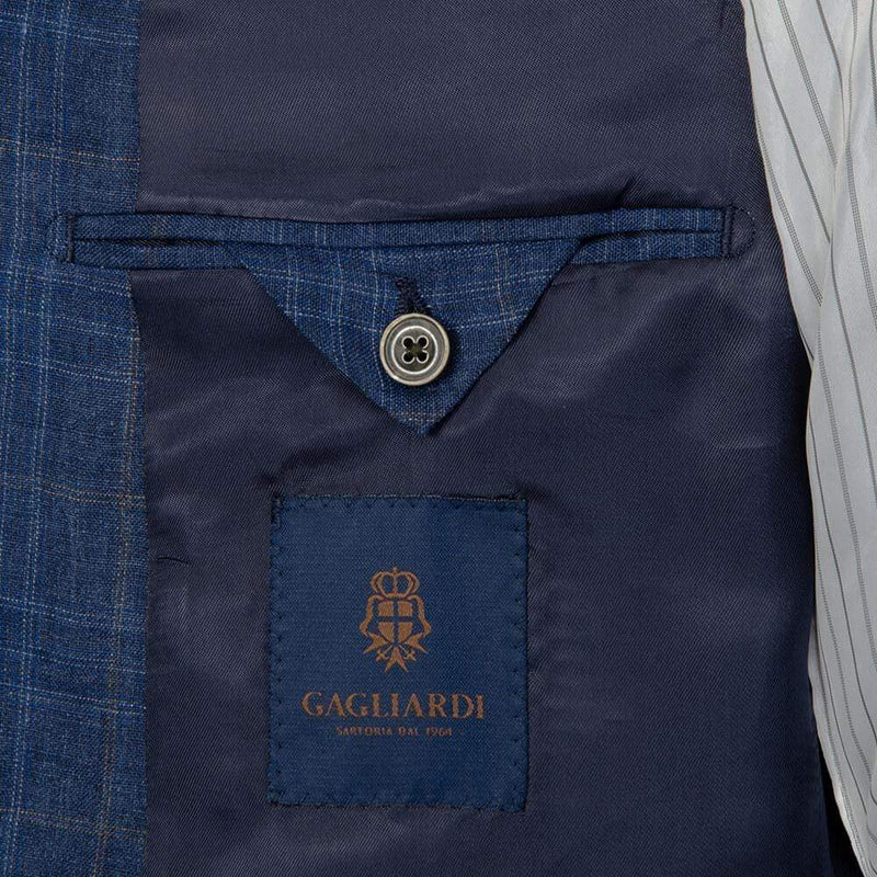 NAVY & BROWN CHECK JACKET