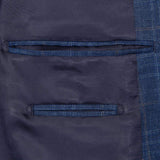 NAVY & BROWN CHECK JACKET
