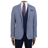 MID-BLUE HERRINGBONE JERSEY JACKET