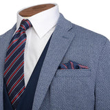 MID-BLUE HERRINGBONE JERSEY JACKET