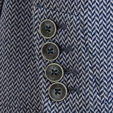 MID-BLUE HERRINGBONE JERSEY JACKET