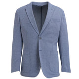 MID-BLUE HERRINGBONE JERSEY JACKET