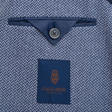 MID-BLUE HERRINGBONE JERSEY JACKET