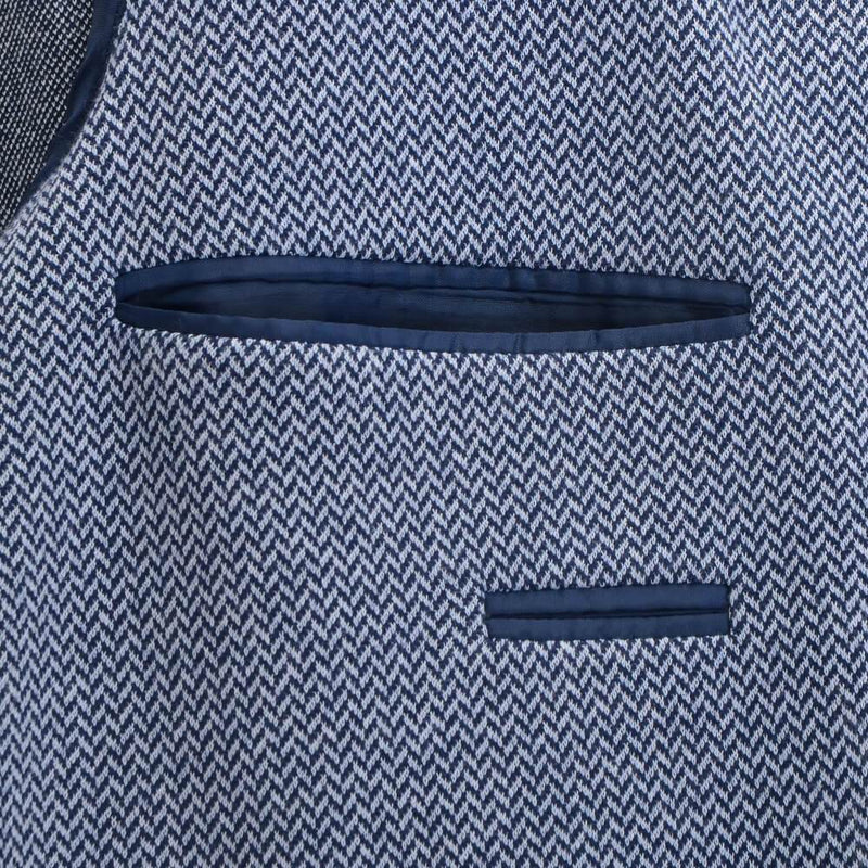 MID-BLUE HERRINGBONE JERSEY JACKET