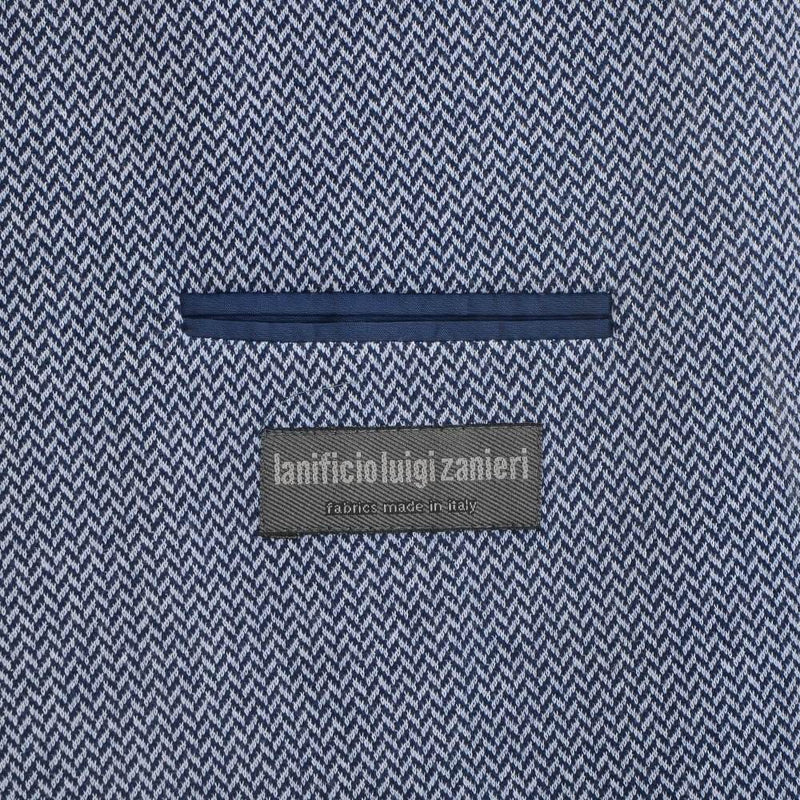 MID-BLUE HERRINGBONE JERSEY JACKET