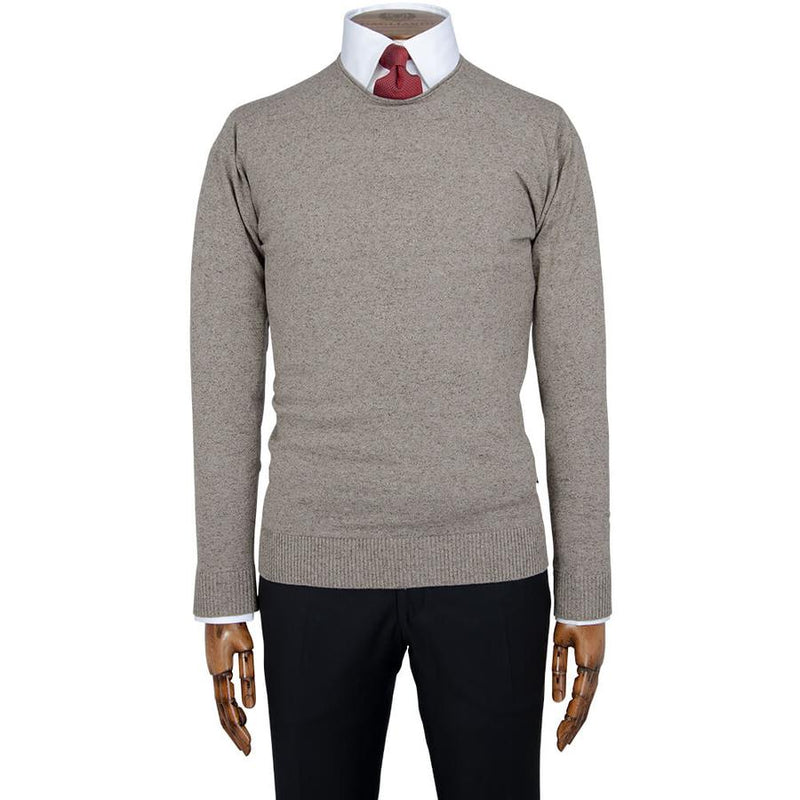 PULL COL ROND BLEU OU OCRE