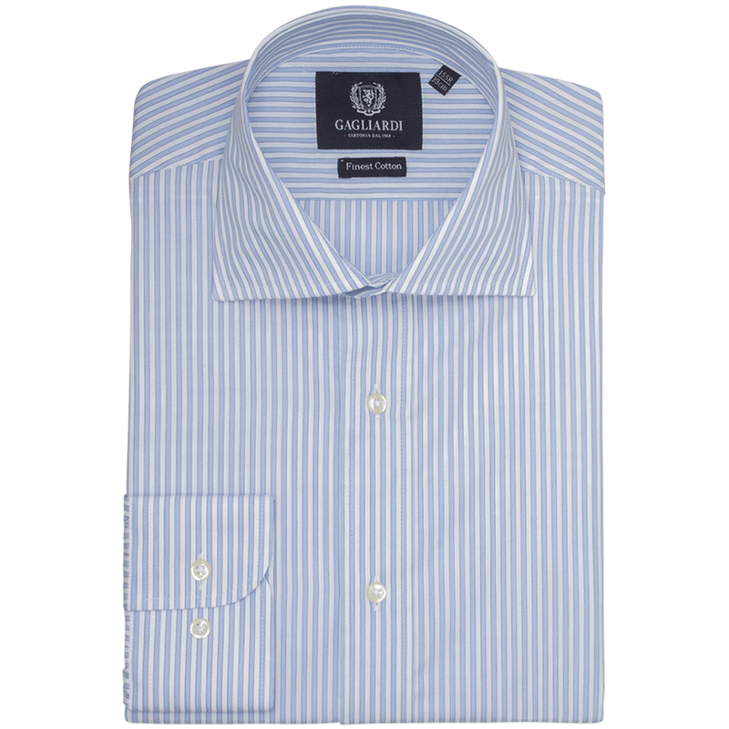 MID BLUE STRIPED SLIM
