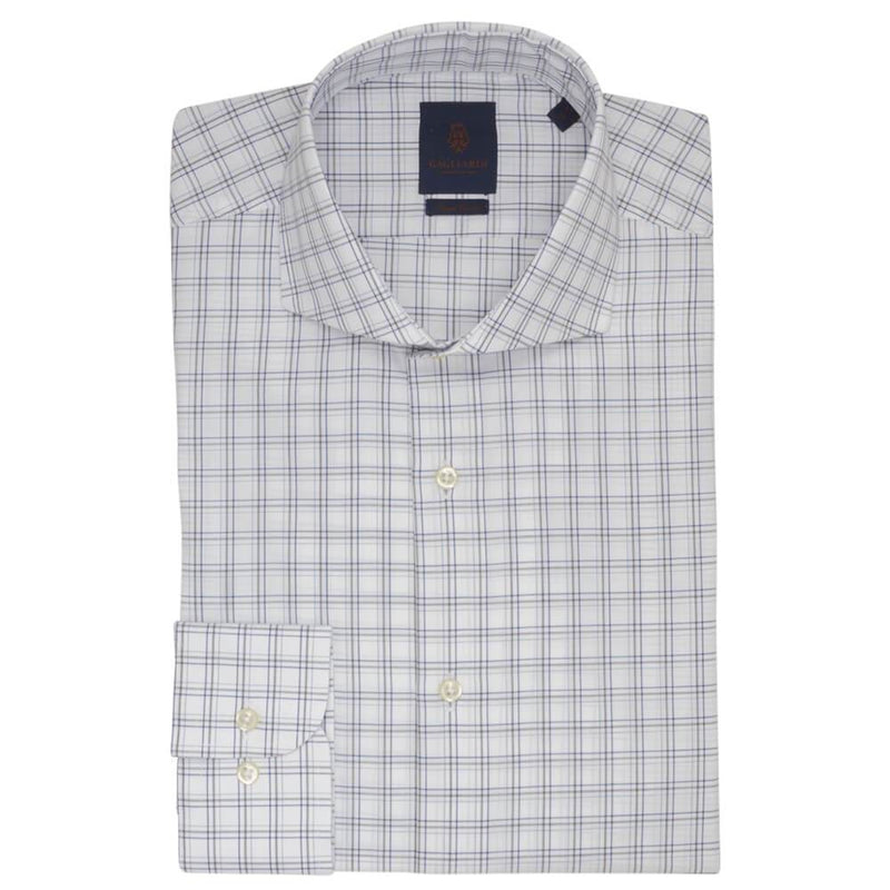 CHEMISE NAVY & GREY LARGE OVERCHECK - SLIM