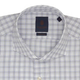 CHEMISE NAVY & GREY LARGE OVERCHECK - SLIM