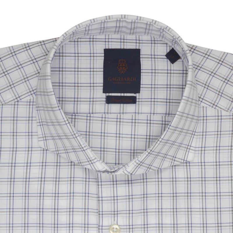 CHEMISE NAVY & GREY LARGE OVERCHECK - SLIM