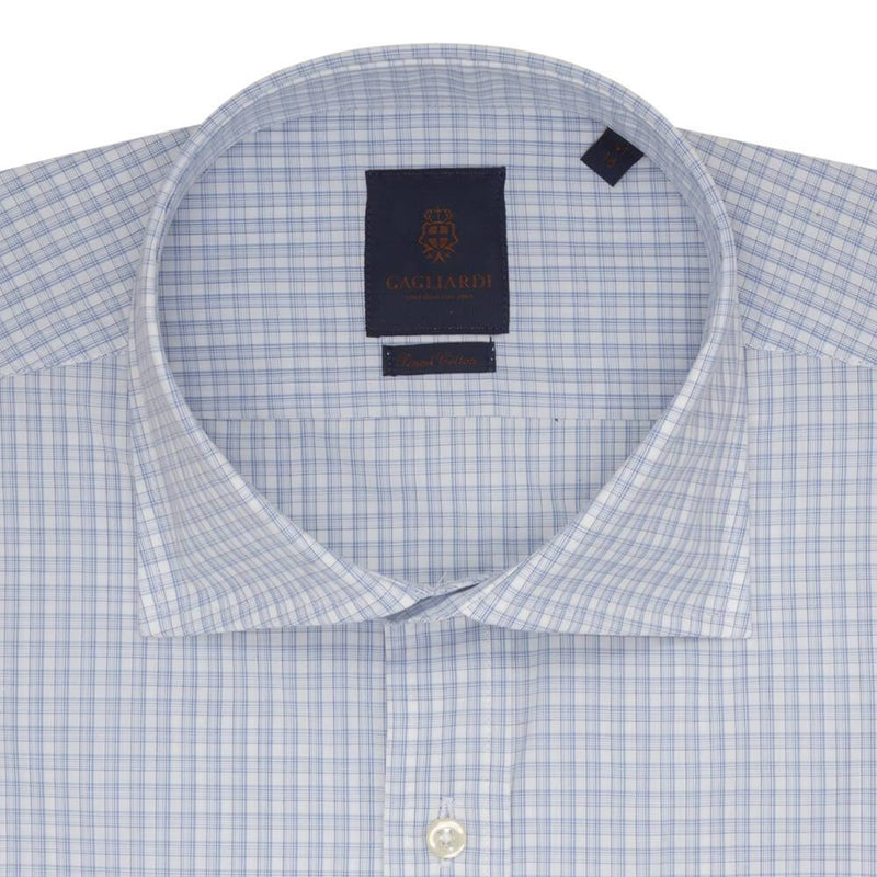 CHEMISE SKY BLUE & NAVY OVERCHECK - SLIM