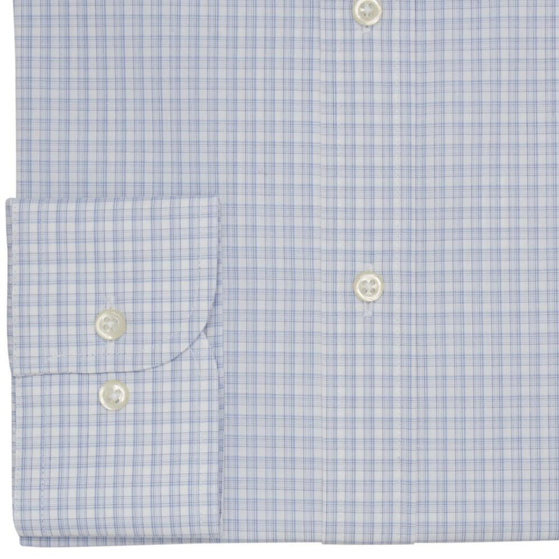 CHEMISE SKY BLUE & NAVY OVERCHECK - SLIM