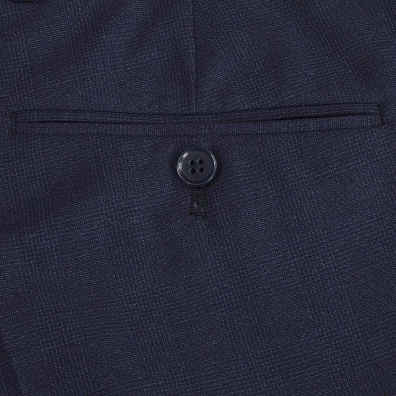 COSTUME BLEU A CARREAUX SUBTILES (2 PIECES)