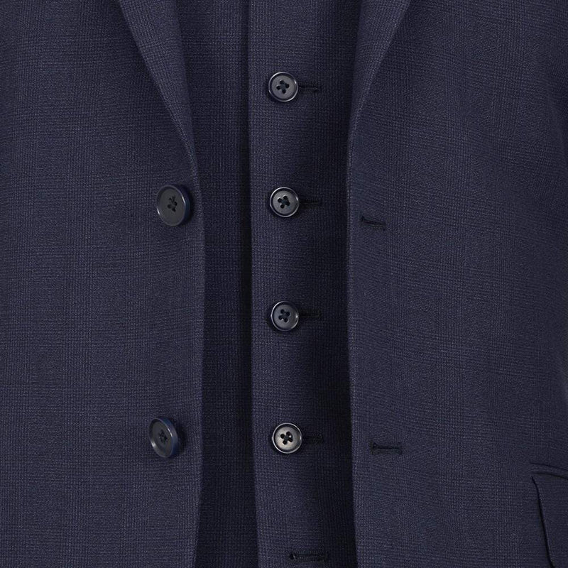 COSTUME BLEU A CARREAUX SUBTILES (2 PIECES)