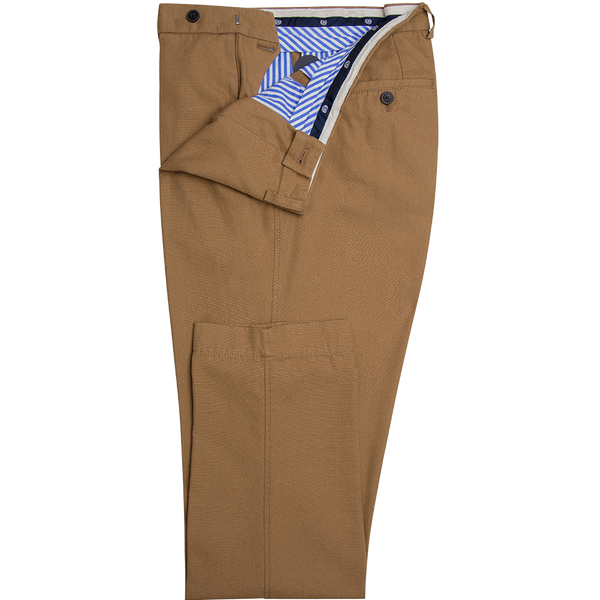 PANTALON EN TOILE COULEUR CHAMEAU