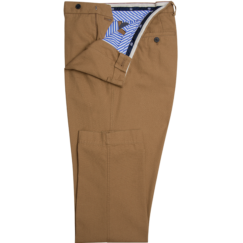 PANTALON EN TOILE COULEUR CHAMEAU