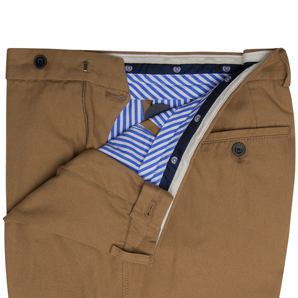 PANTALON EN TOILE COULEUR CHAMEAU