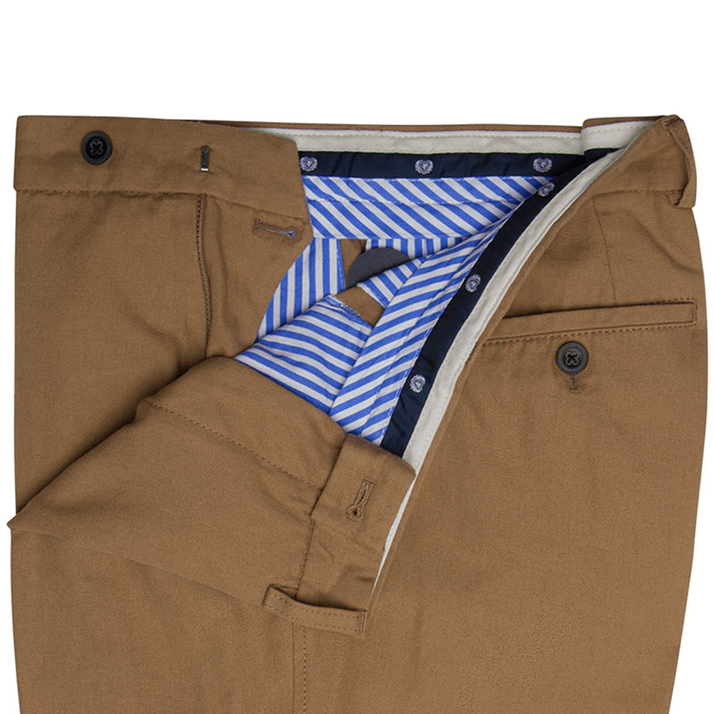 PANTALON EN TOILE COULEUR CHAMEAU