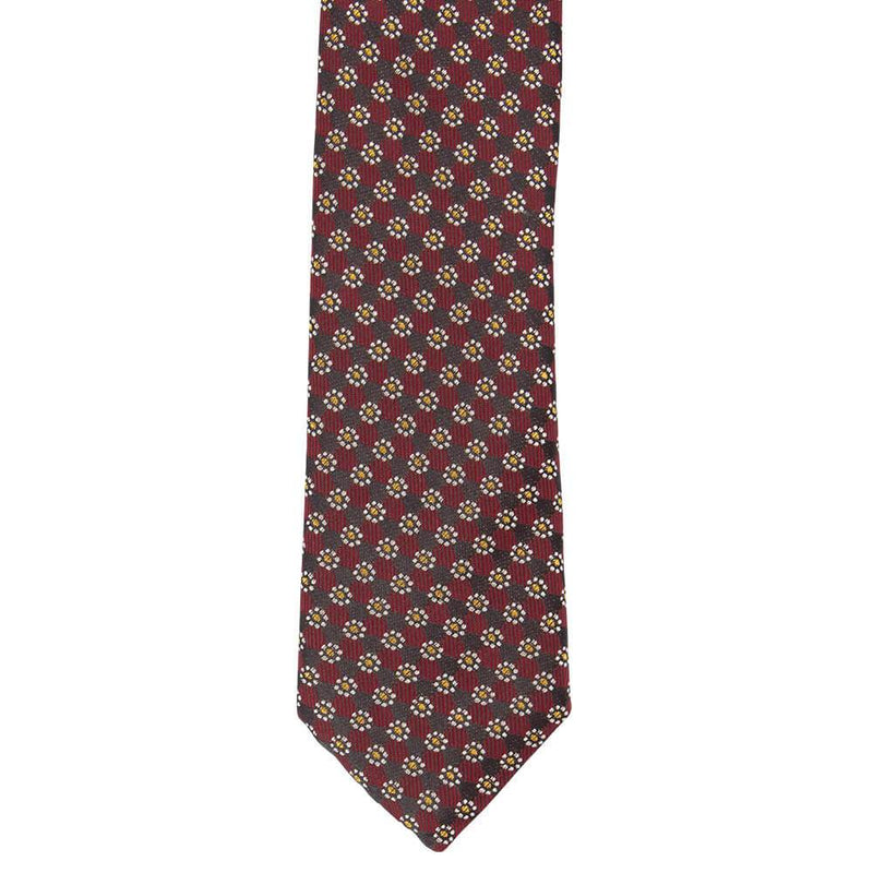 CRAVATE BORDEAUX AVEC DESIGN FLORAL