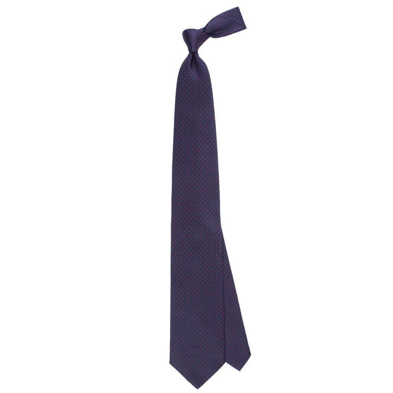 Cravate Bleue Marine avec points rouges