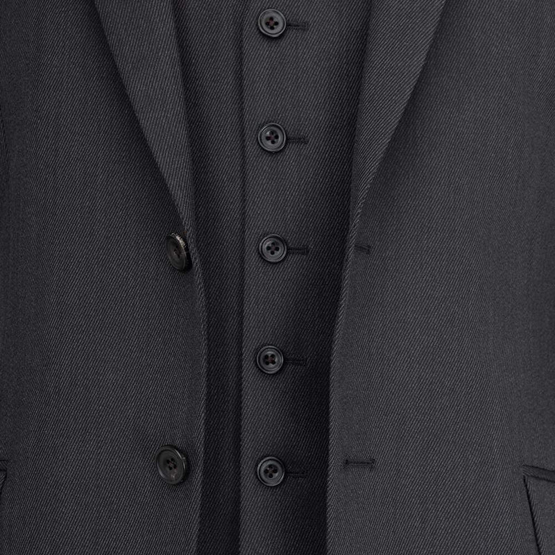 LANIFICIO ING. LORO PIANA CHARCOAL GREY CAVALRY (2 PIECES/GRIS CHARBON)