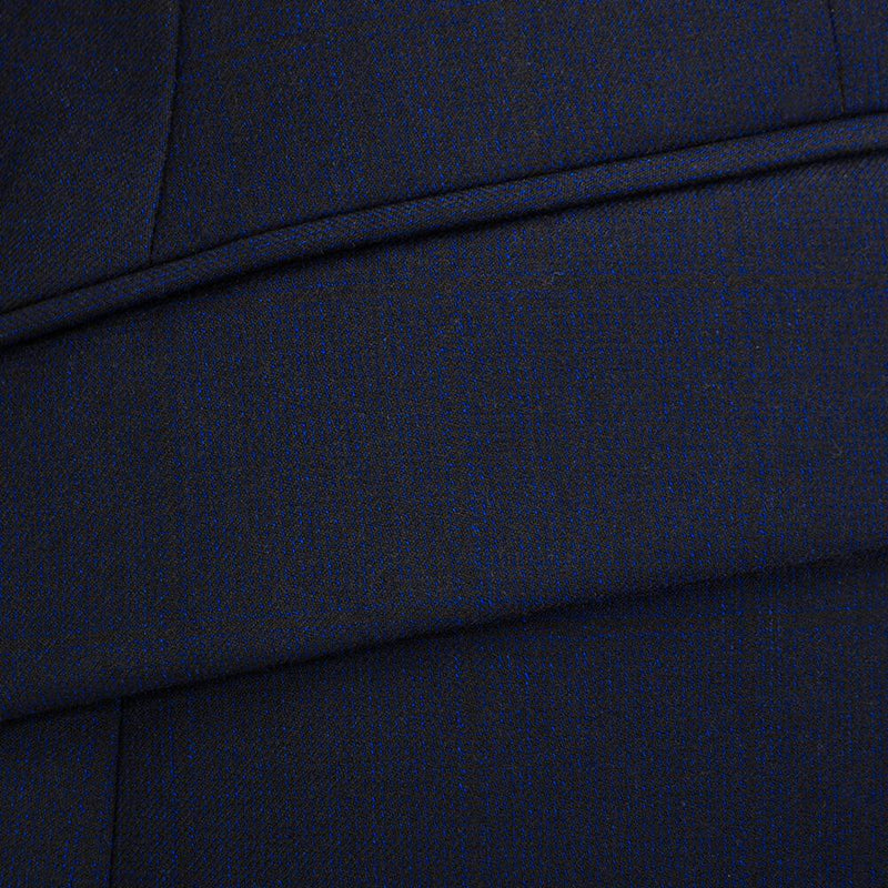 LANIFICIO ING. LORO PIANA BLEU FONCÉ À CARREAUX NOIRS