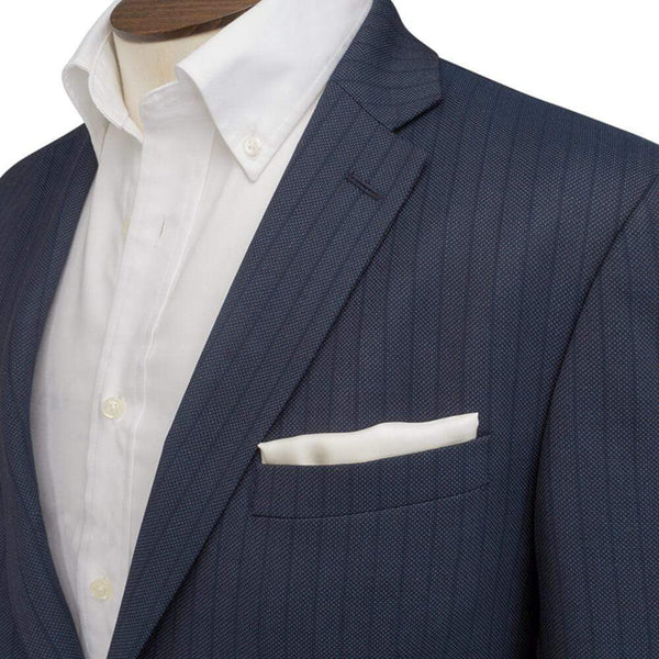 LANIFICIO ING. LORO PIANA NAVY BIRDSEYE TONAL STRIPE SUIT