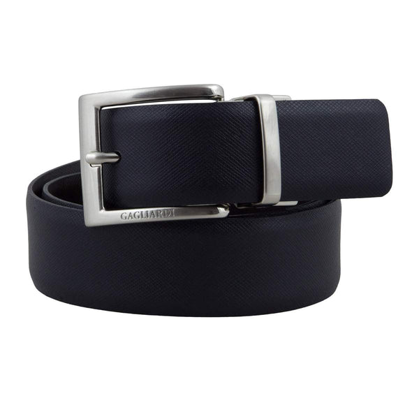 Ceinture en cuir noir et marron (double face)