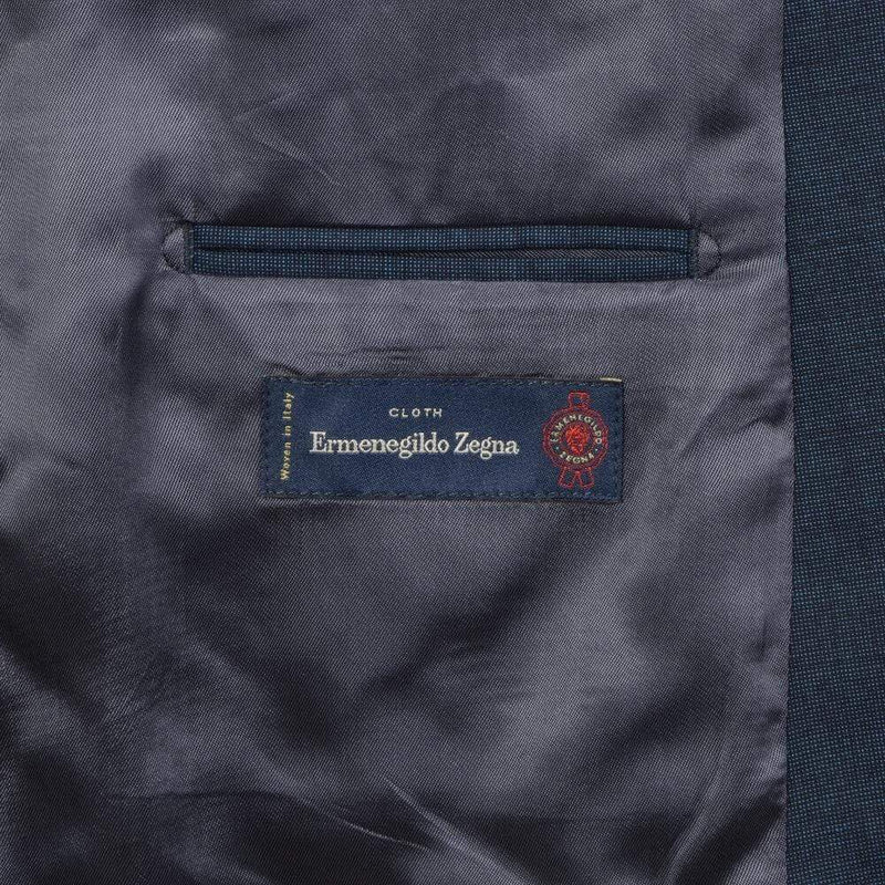 ERMENEGILDO ZEGNA BLUE SEMI-PLAIN CLOTH