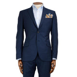 ERMENEGILDO ZEGNA BLUE SEMI-PLAIN CLOTH