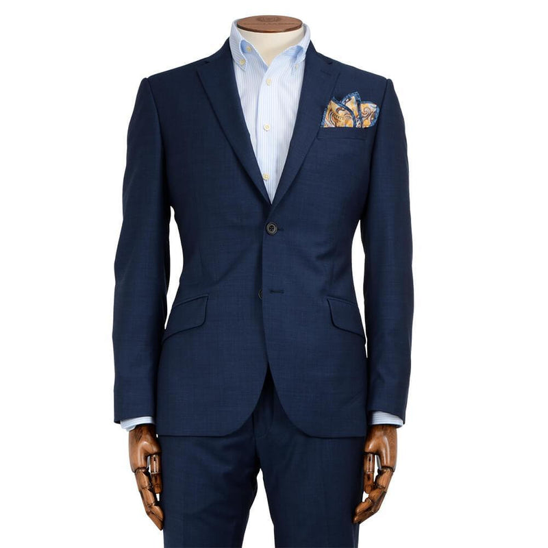 ERMENEGILDO ZEGNA BLUE SEMI-PLAIN CLOTH